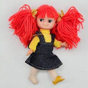 Vintage Vanity Fair Red Haired Plastic 5.5" Doll Hong Kong-Missing One Shoe Rare